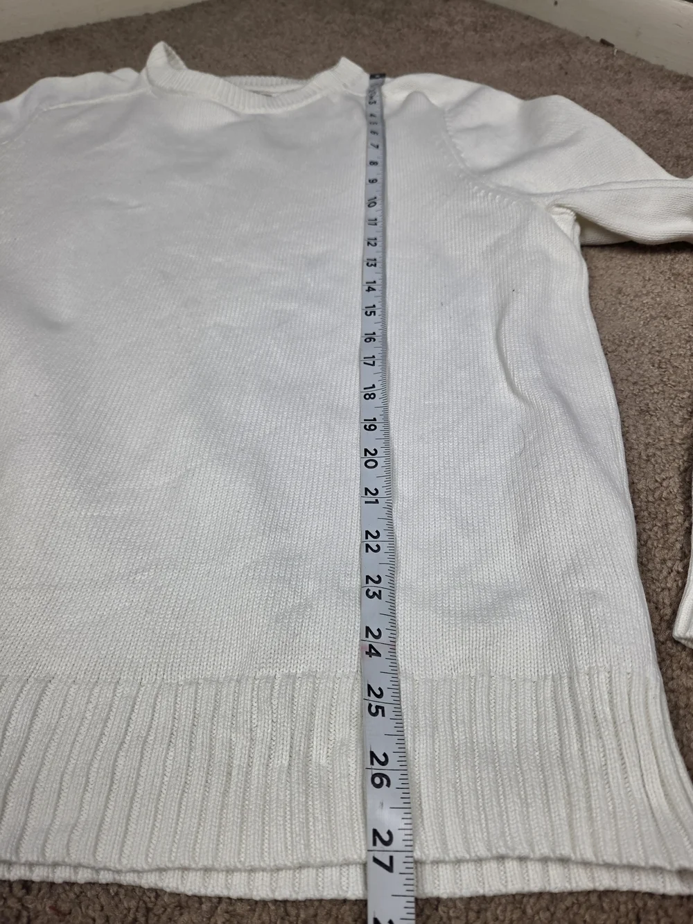 J. Crew Cream Ribbed Knit Crewneck Sweater